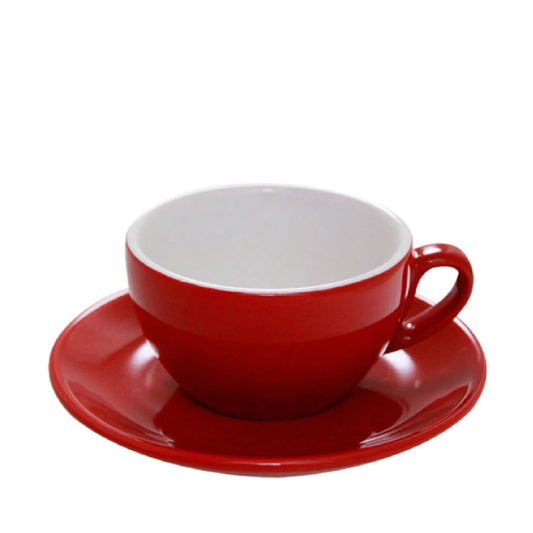 Taza c/plato cerámico de 220 ml rojo Wingkin CRC01